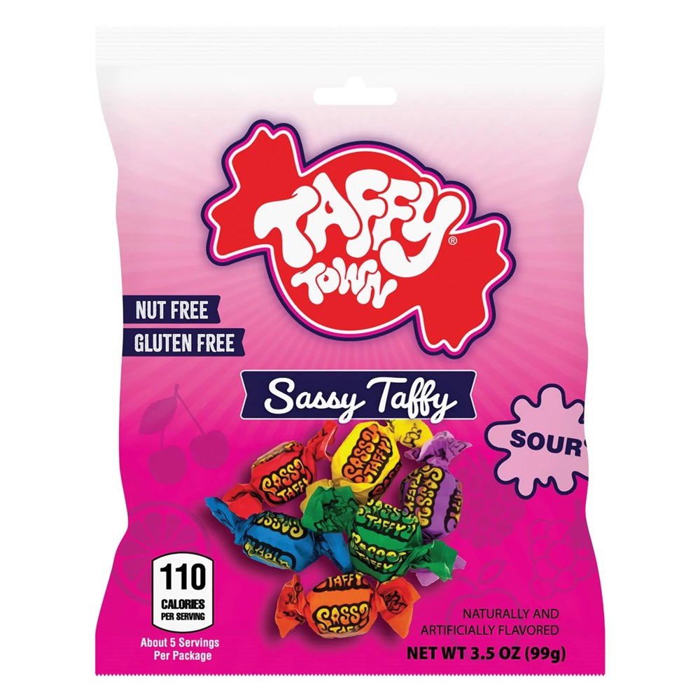 Taffy Town Salt Water Taffy Sassy Sour Taffy 3.5oz/99g