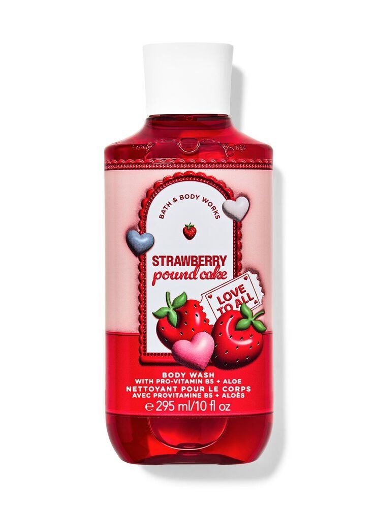 B&BW Body Wash Strawberry Pound Cake 10floz/295ml by Bath & Body Works
