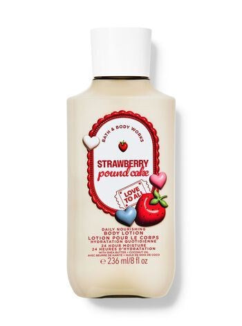 B&BW Body Lotion Strawberry Pound Cake 8oz/226g by Bath & Body Works