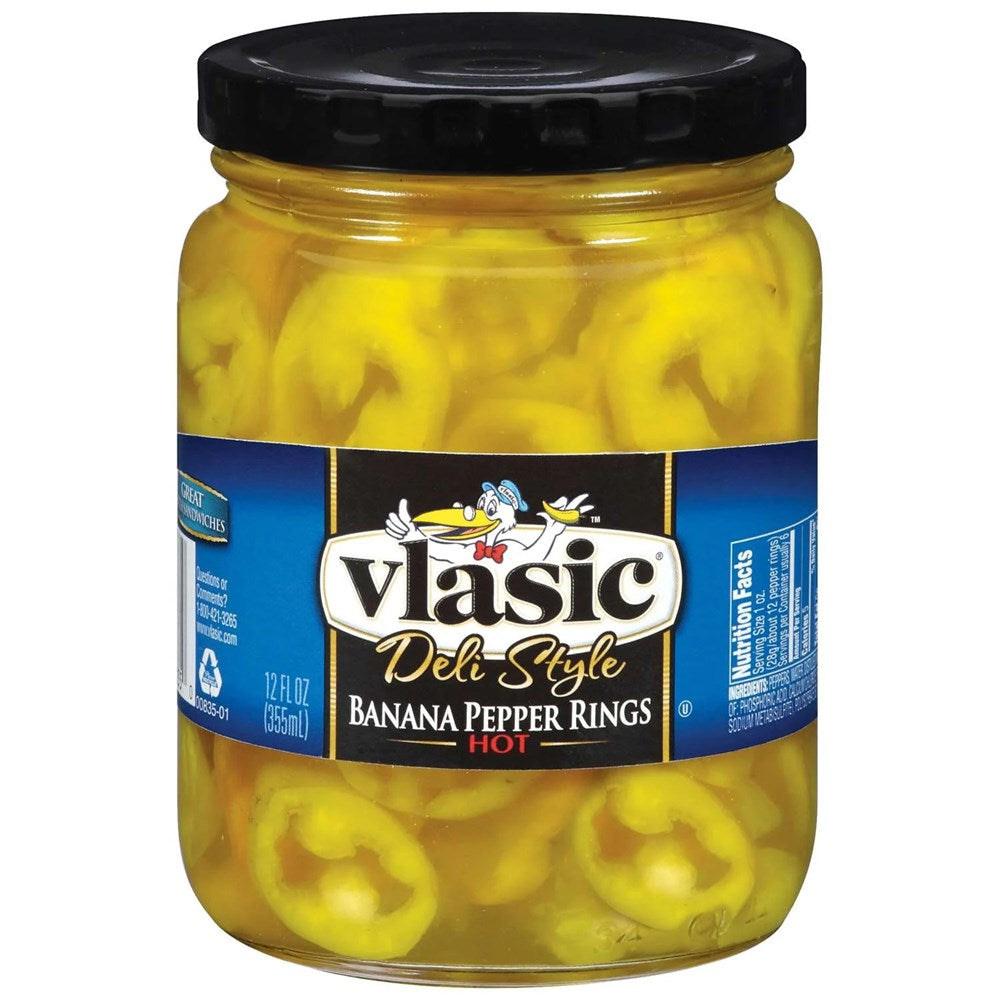 Vlasic Banana Pepper Rings Hot 12floz/355ml