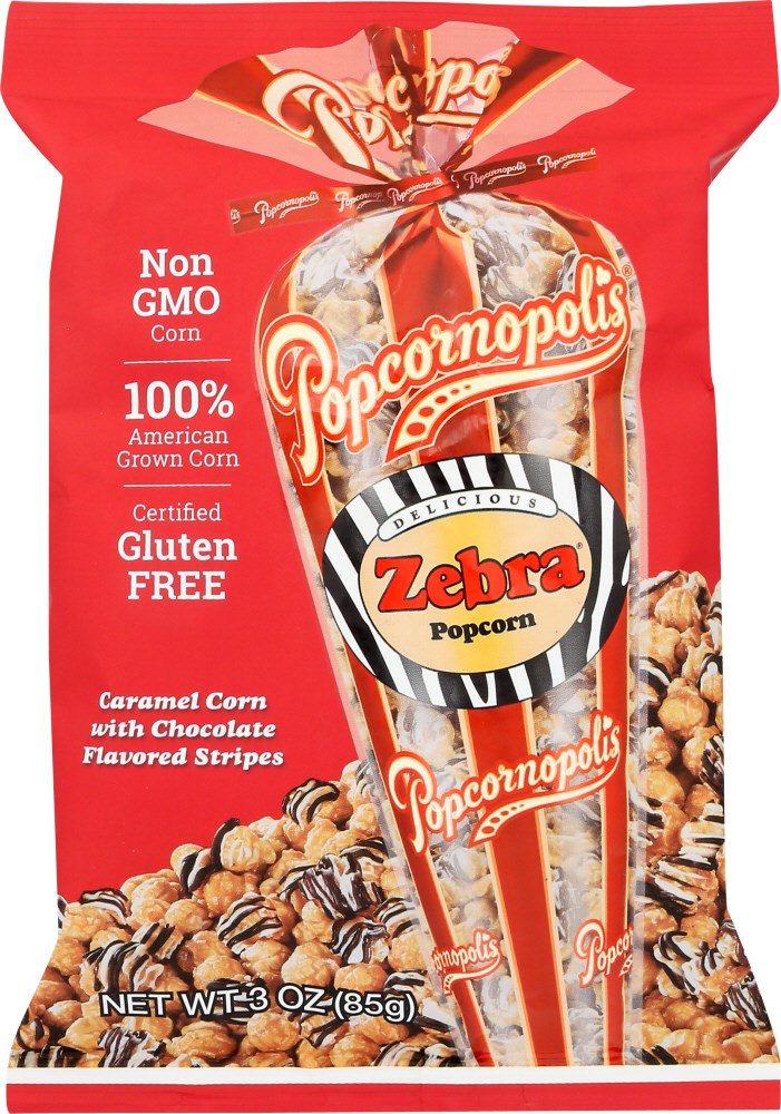 Popcornopolis Zebra Popcorn 3oz/85g