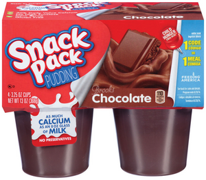 Snack Pack Pudding Chocolate 4pk 13oz/368g