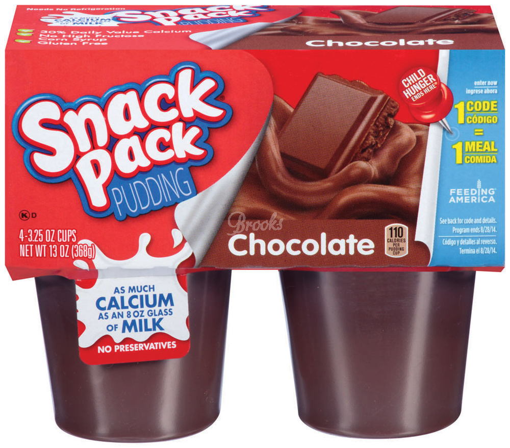 Snack Pack Pudding Chocolate 4pk 13oz/368g