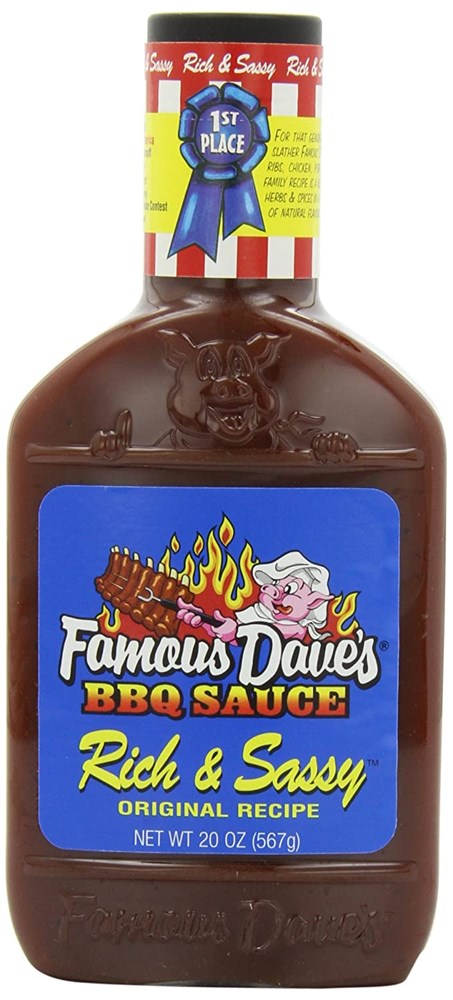Famous Daves BBQ Sauce Rich Sassy 20oz 567g US2U Johnsonville