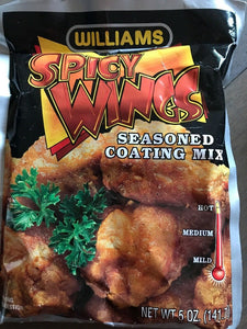 Williams Spicy Wings Seasoned Coating Mix - Hot 5oz/141.7g