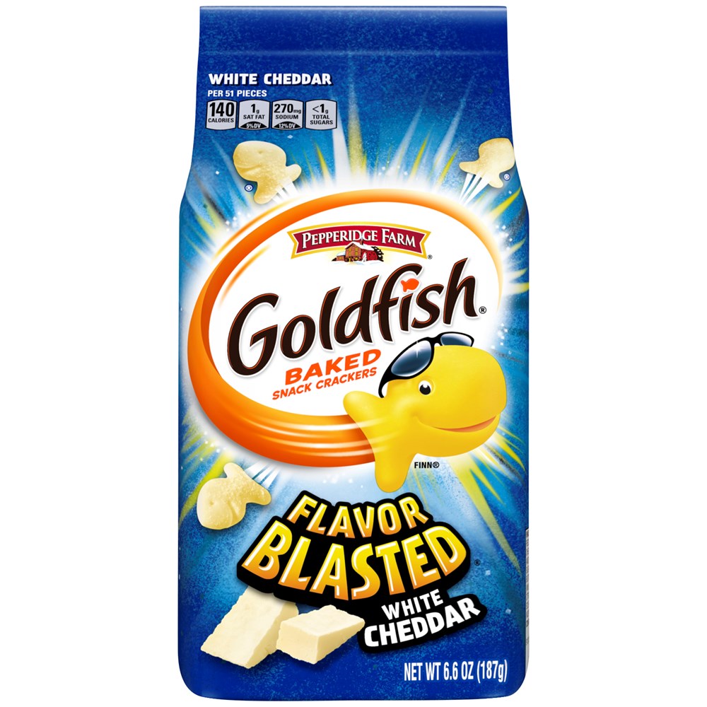 Goldfish Baked Snack Crackers White Cheddar  6.6oz/187g