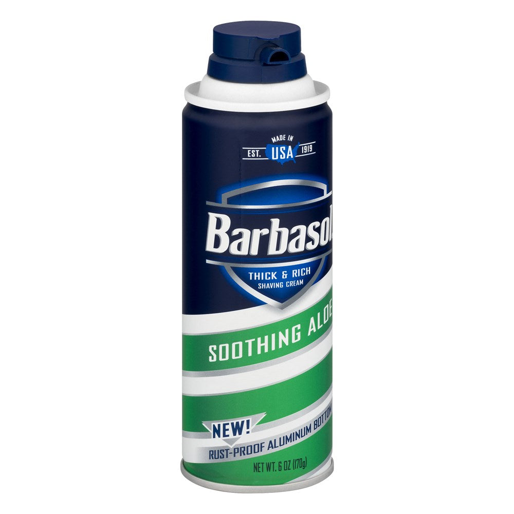 Barbasol Green Shaving Cream Soothing Aloe 6oz/170g