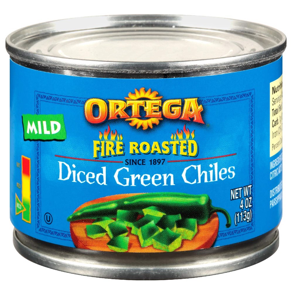 Ortega Fire Roasted Diced Green Chiles Mild 26oz/737g
