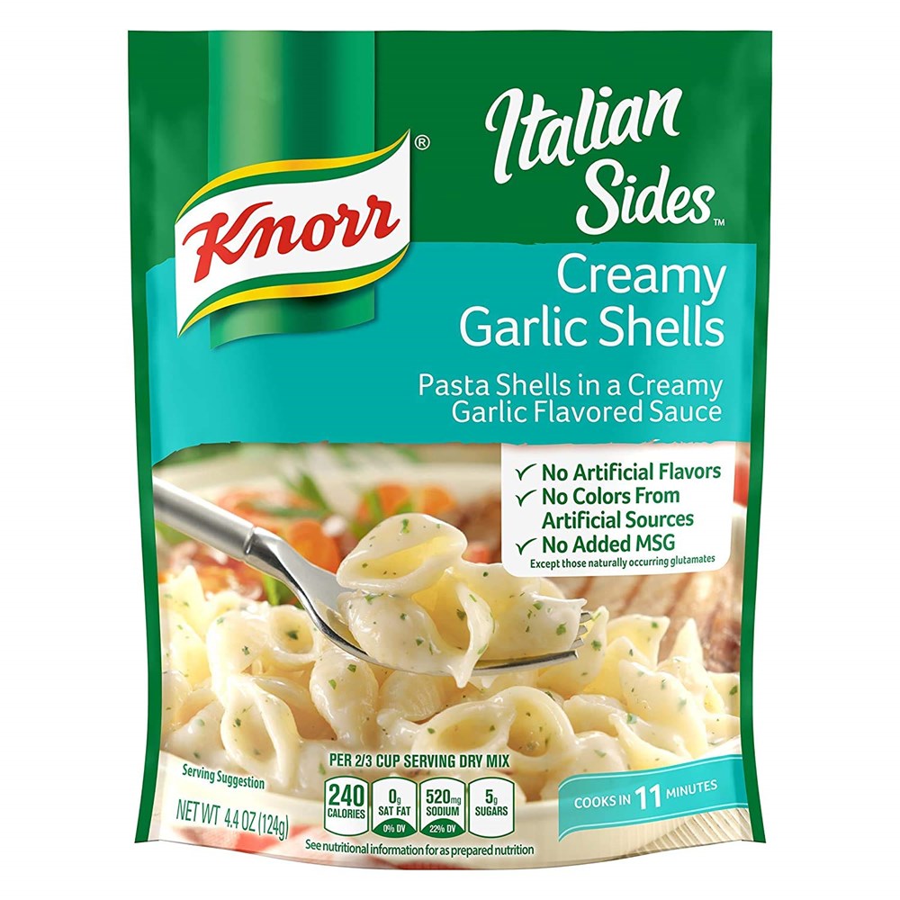 Knorr Pasta Sides Creamy Garlic Shells 4.4oz/124g