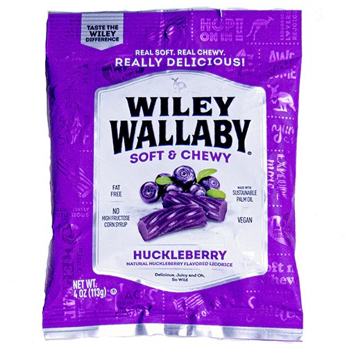Wiley Wallaby Huckleberry flavored liquorice 4oz/113g