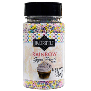 Bakersfield Rainbow Pastels Sugar Pearls 3.5oz/99g