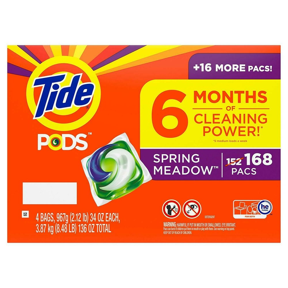 Tide Pods 3in1 Spring Meadow 42 count 4 Pack