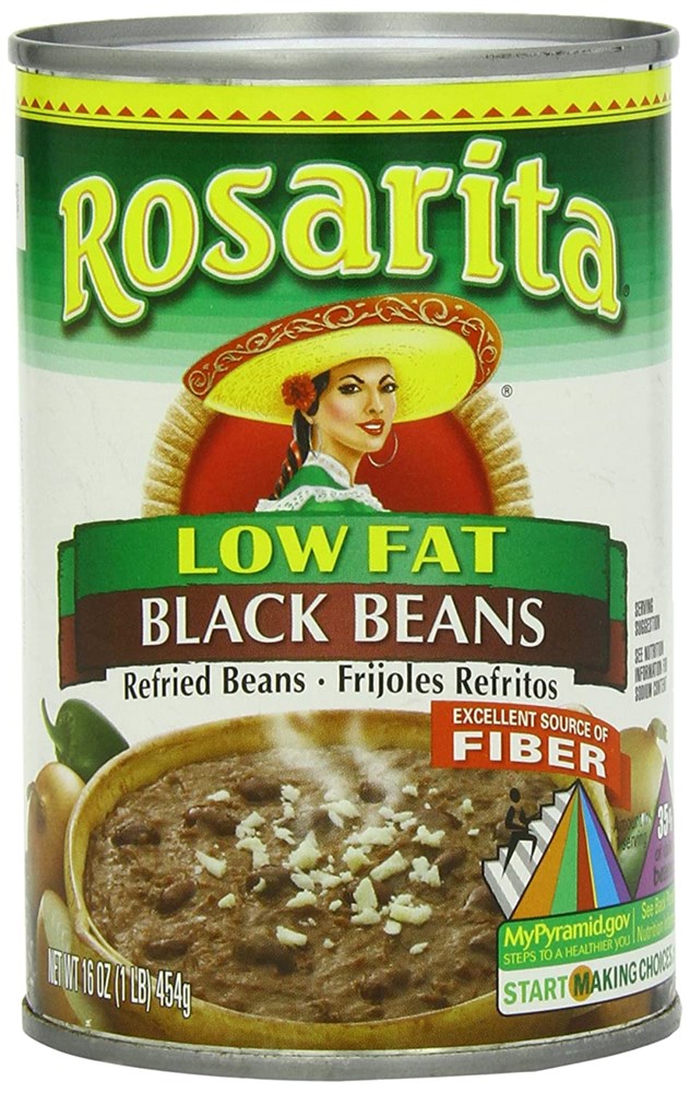 Rosarita Low Fat Black Refried Beans 16oz/454g