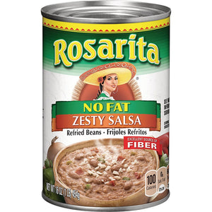 Rosarita No Fat Zesty Salsa Refried Beans 16oz/454g
