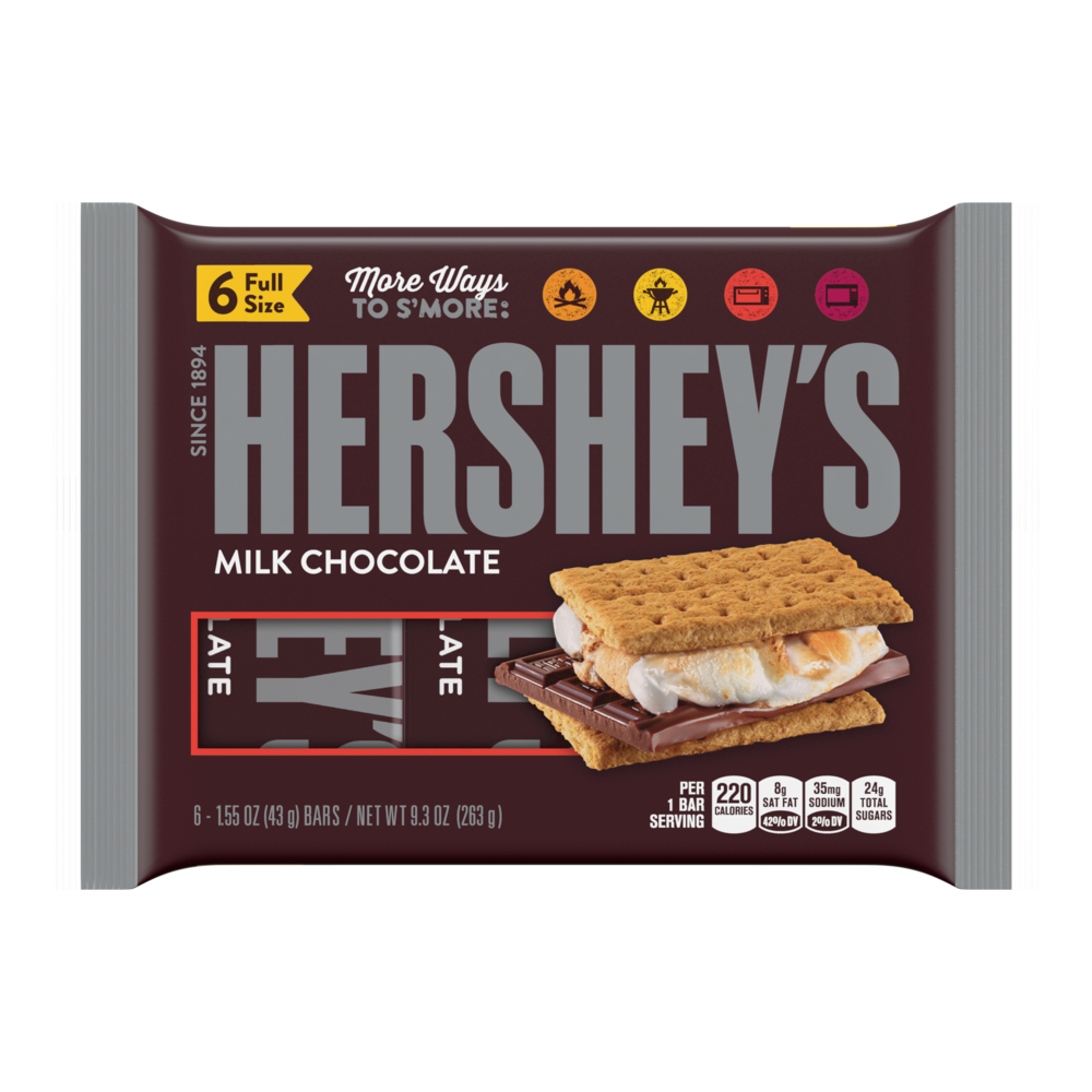 Hersheys Milk Chocolate Bar 6pk@1.55oz/43g