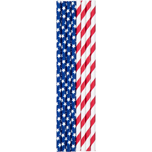 Way to Celebrate Paper Straws Red White & Blue 18ct
