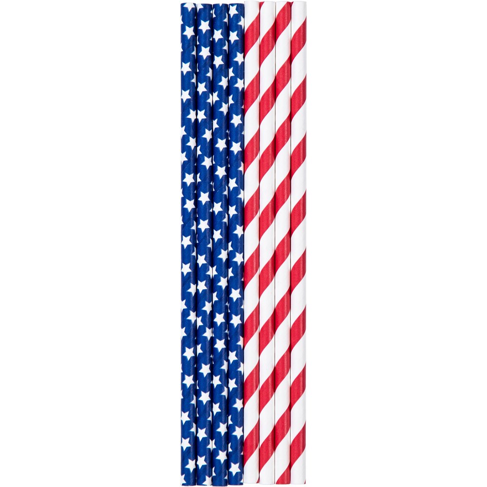 Way to Celebrate Paper Straws Red White & Blue 18ct
