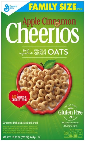 GM Cheerios Apple Cinnamon Family Size 20.1oz/569g