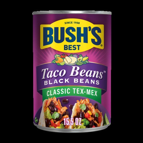 Bushs Taco Beans Refried Black Beans 16oz/454g