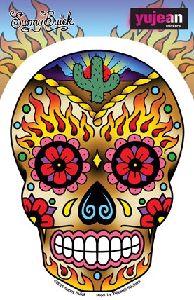 Yujean Western Sugar Skull Sticker