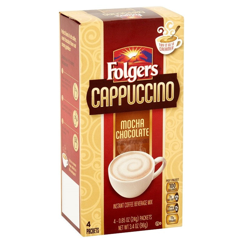 Folgers Instant Cappuccino Mocha Chocolate 4ct.