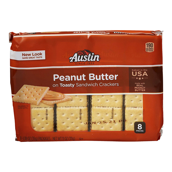Austin Sandwich Crackers PB on Toasty 8pk 11oz/311g