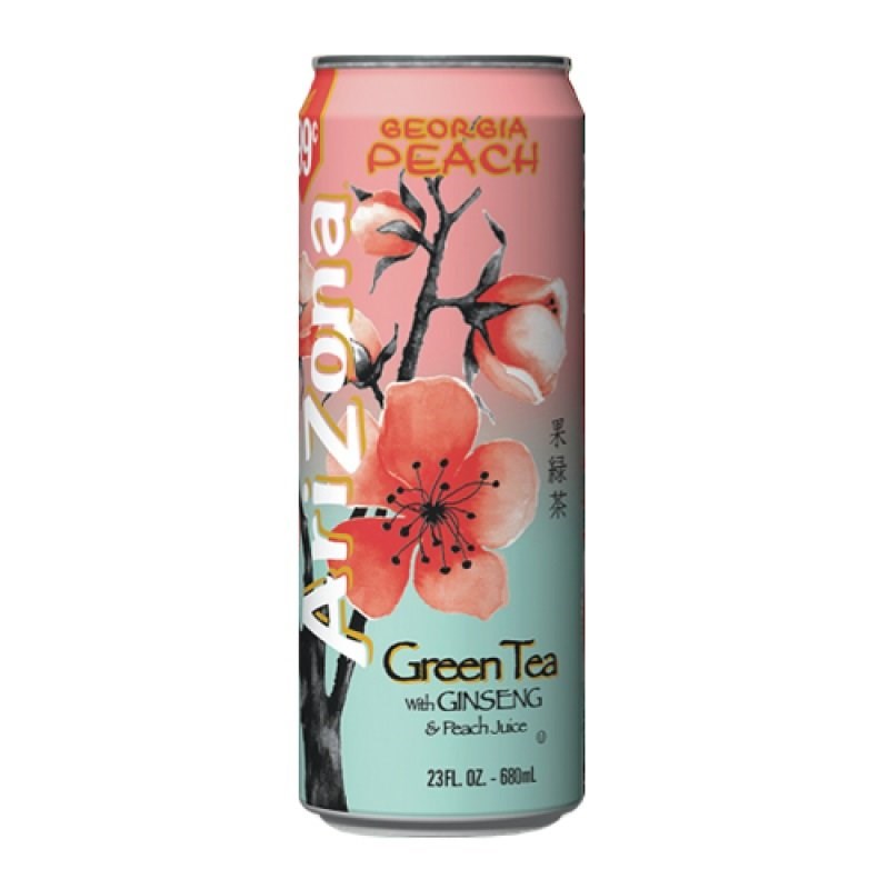 Arizona Green Tea with Ginseng Georgia Peach Juice can 23floz/680ml