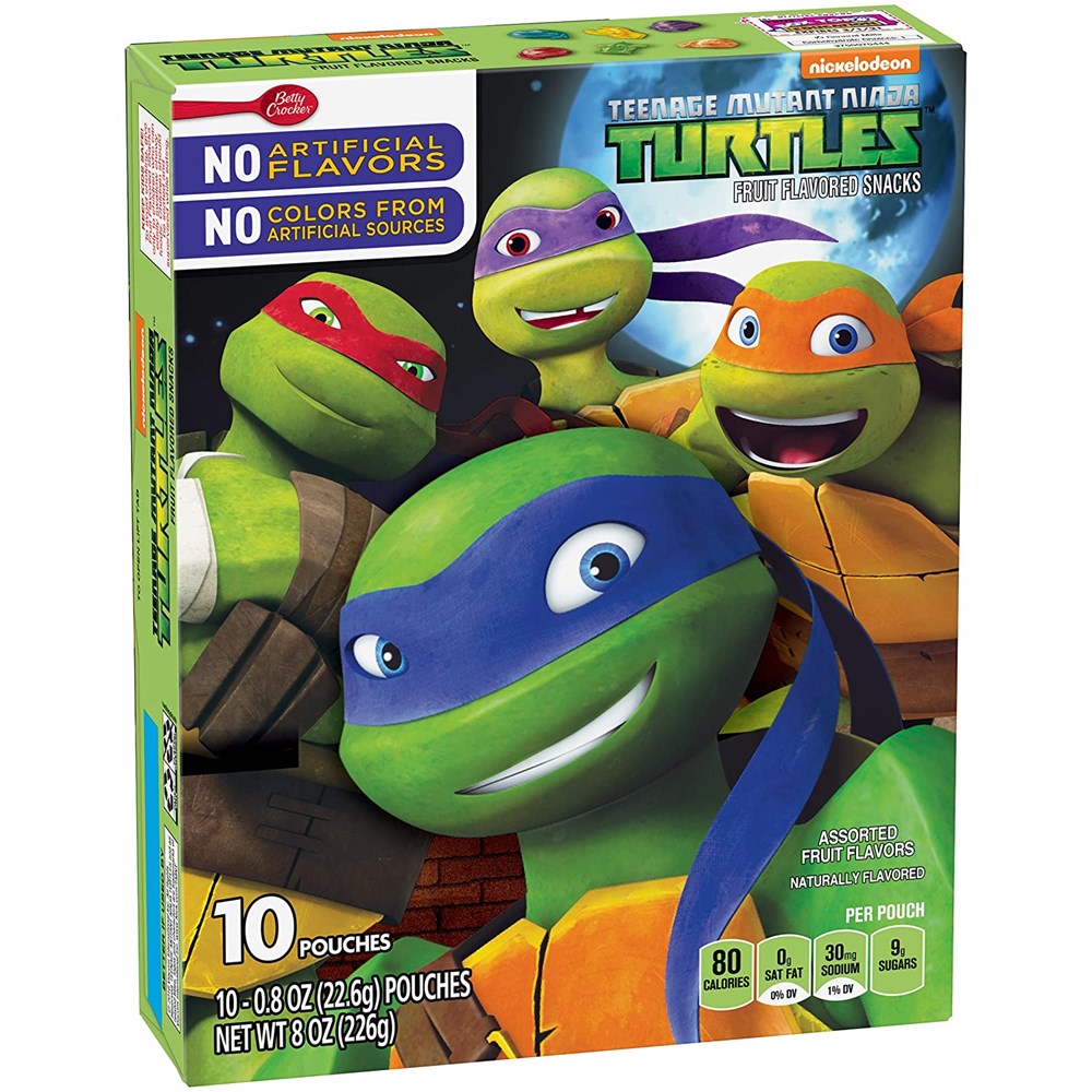 Betty Crocker Fruit Snacks Teenage Mutant Nina Turtles TMNT 8oz/226g