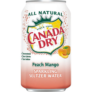 Canada Dry Seltzer Water Peach Mango can 12floz/355ml
