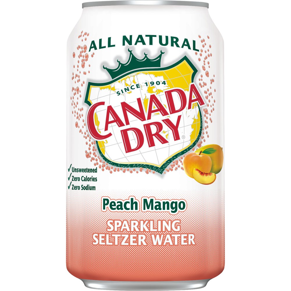Canada Dry Seltzer Water Peach Mango can 12floz/355ml