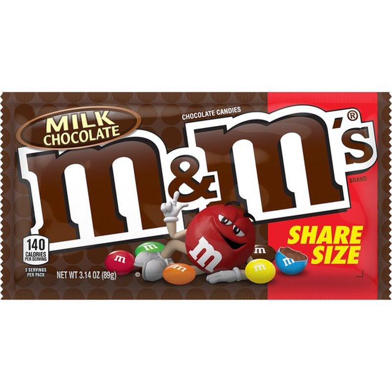 M&Ms Milk Chocolate 3.14oz/89g