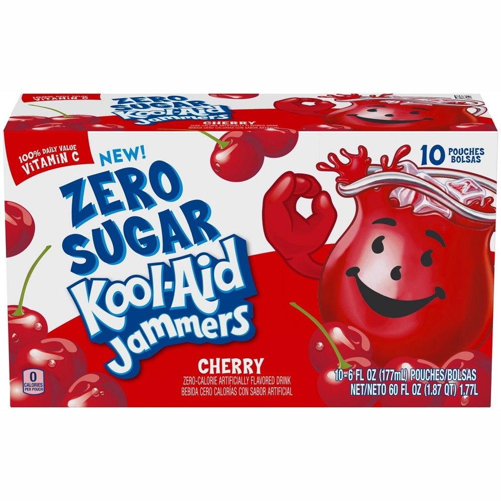 Kool Aid Jammers Zero Sugar Cherry 10pk 60floz/1.77L