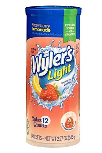 Wylers Light Drink Mix Strawberry  Lemonade Canister 2.27oz/645g