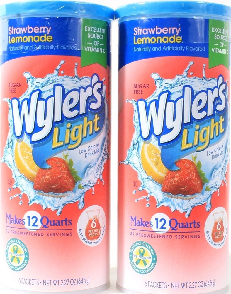 Wylers Light Drink Mix Strawberry Lemonade Canister 2.27oz/645g