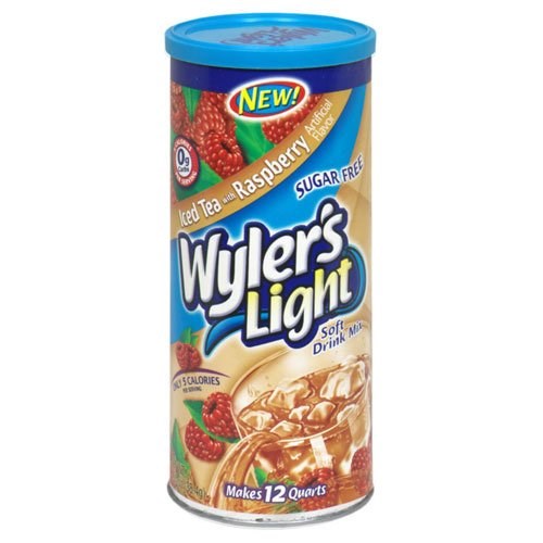 Wylers Light  Drink Mix Raspberry Iced Tea Canister 1.36oz/38.2g