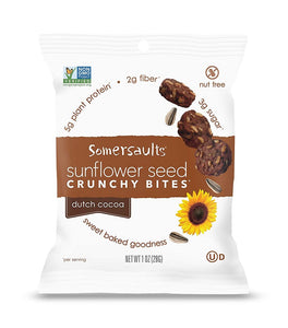 Somersaults Sunflower Seed Crunchy Bites Dutch Cocoa 1oz/28g