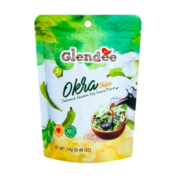 Glendee Okra Chips Japanese Sesame Soy Sauce .49oz/14g