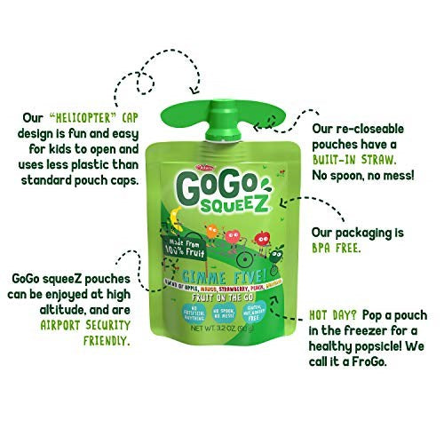 GoGo Squeez Gimme 5 Fruits Pouch 3.2oz/90g