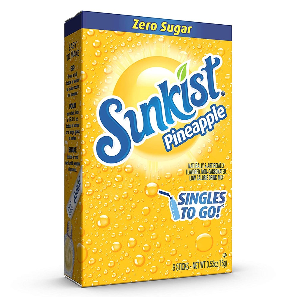 Sunkist Pineapple Singles to Go Drink Mix 6pk 0.53oz/15g