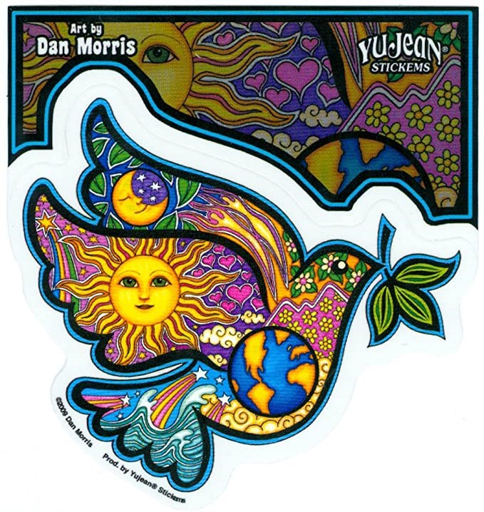 Yujean Dan Morris Peace Dove Sticker