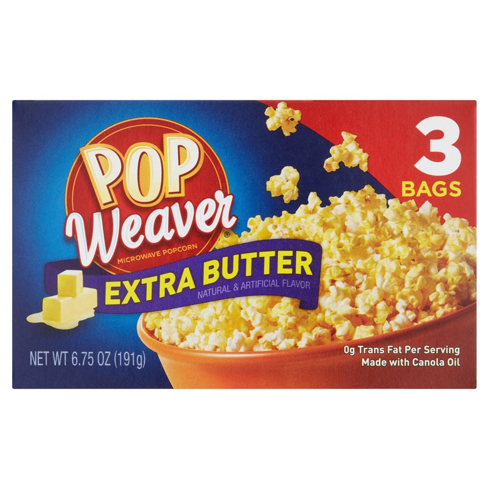 Pop Weaver Extra Butter Popcorn 6.75oz/191.4g