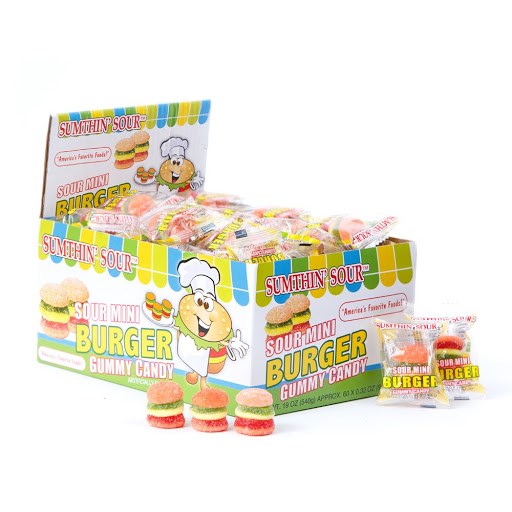 Sumthin Sweet Mini Burger Sour Gummy Candy 0.32oz/9g