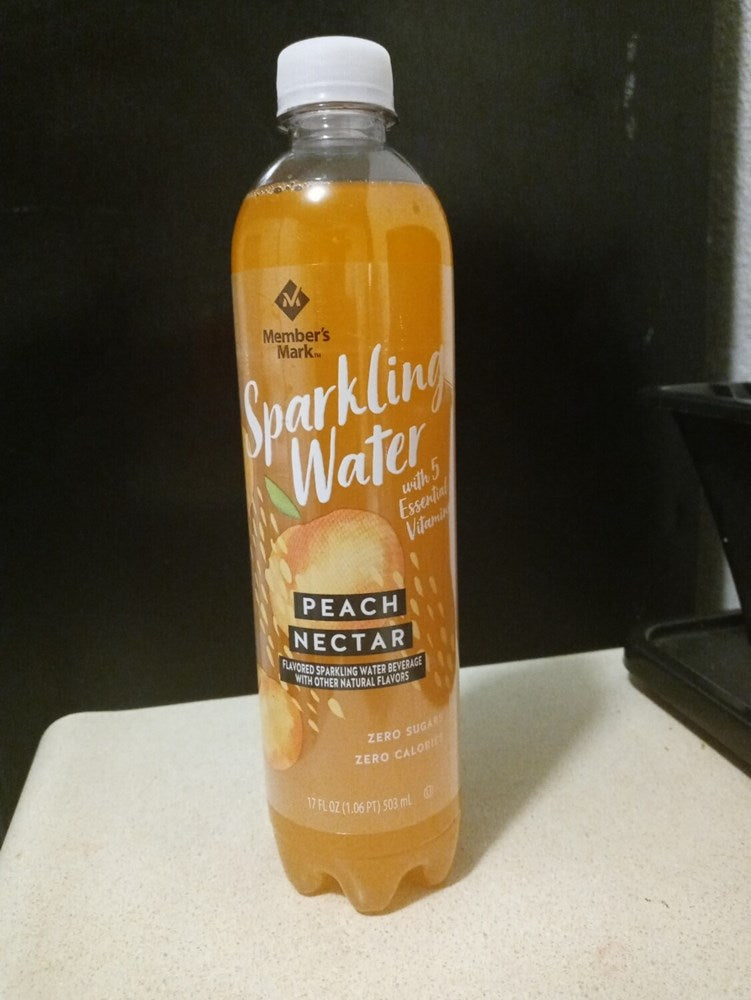 Members Mark Sparkling Water Peach Nectar 17floz/503ml
