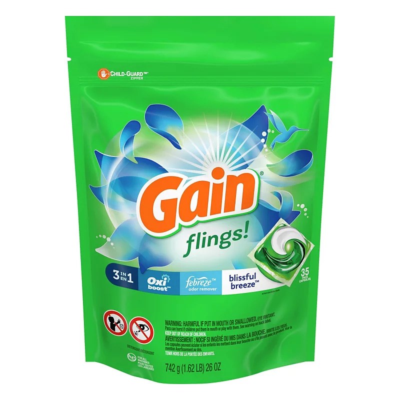Gain Flings Laundry Pods 38 pods  Blissful Breeze