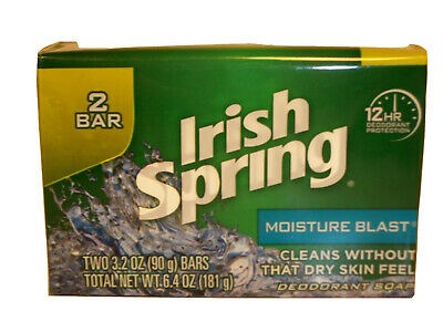 Irish Spring Classic Soap Moisture Blast2pk 3.2oz/90.7g