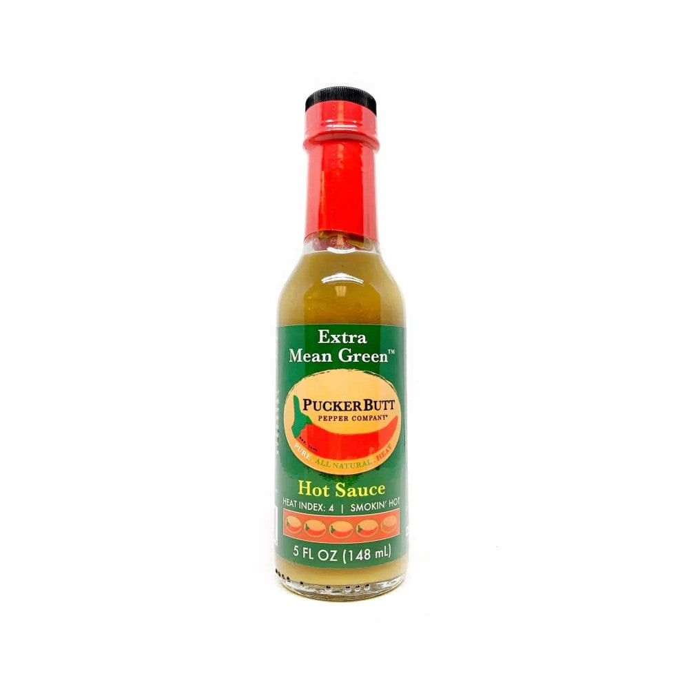 Puckerbutt Extra Mean Green Hot Sauce Hot Ones Season 17 5floz/148ml