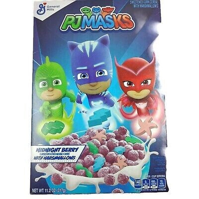 GM PJ Masks Midnight Berry Cereal with Marshmallows 11.2oz