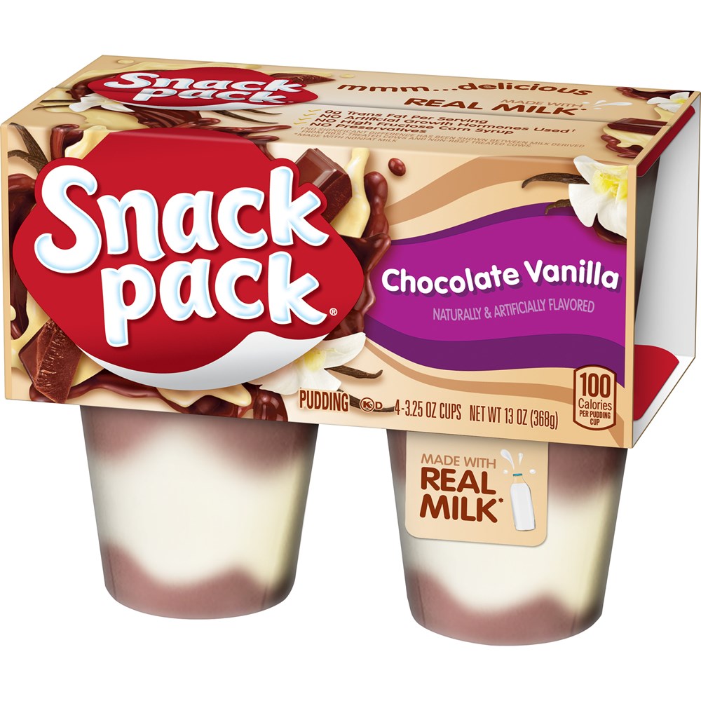 Snack Pack Chocolate Vanilla 4 pk 13oz/368g