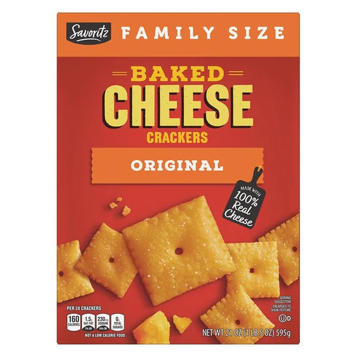 Savoritz Baked Cheese Crackers Family size Original 21oz/595g