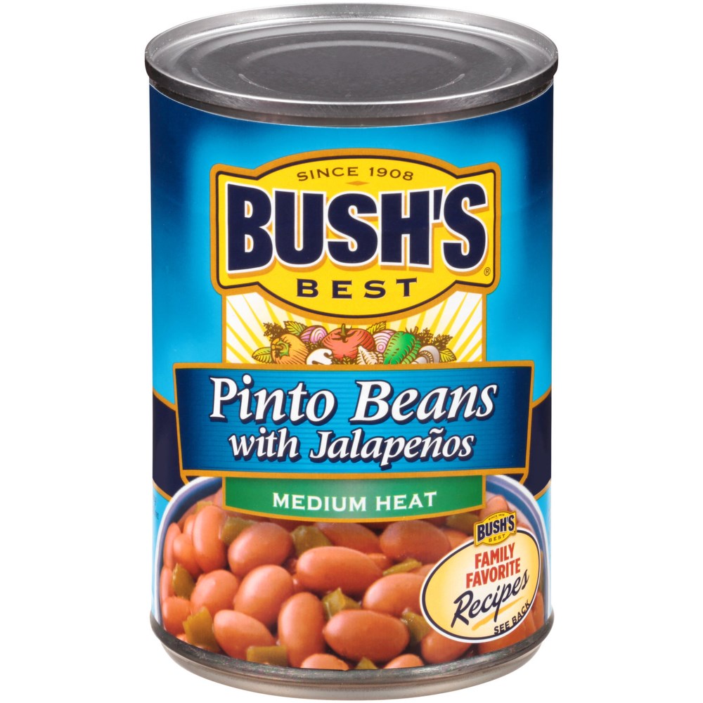 Bushs Best Pinto Beans with Jalapenos 16oz/454g